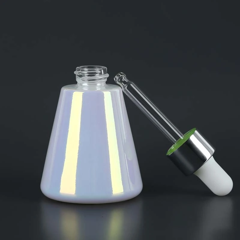 Customize 30ml Glass Dropper Bottles Electroplated Cosmetic Container